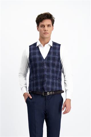 Wełniana kamizelka w kratę Alezio 10121 - 195171
