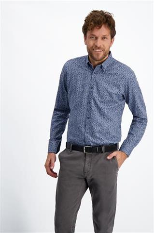 Niebieska  koszula w kwiaty 93108 - 196621