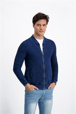 Bluza na zamek w kolorze denimu 72685 - 197201