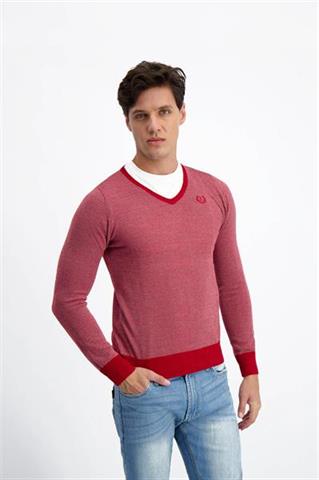 Czerwony sweter męski V-Neck 72761 - 197401