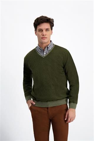 Zielony sweter męski V-Neck 73818 - 197591