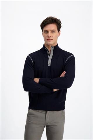 Granatowy sweter z wełną 72609 - 198251