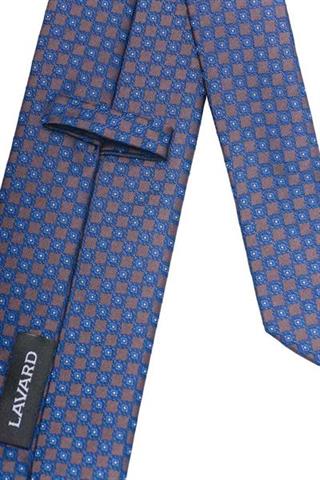 Granatowy krawat w błękitny wzór 57099 - 19831