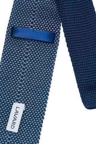 Dzianinowy szaro-granatowy krawat 57176 - 19891