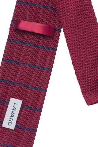 Dzianinowy bordowy krawat 57180 - 20011