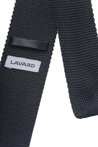 Dzianinowy czarny krawat 57182 - 20071