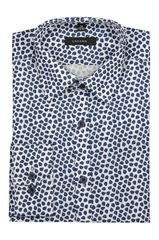 Granatowa koszula w roślinny wzór 91104 - 203911