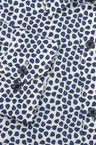 Granatowa koszula w roślinny wzór 91104 - 203931