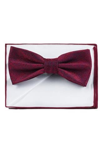 Elegancka burgundowa mucha z delikatnym wzorem 57137 - 20401