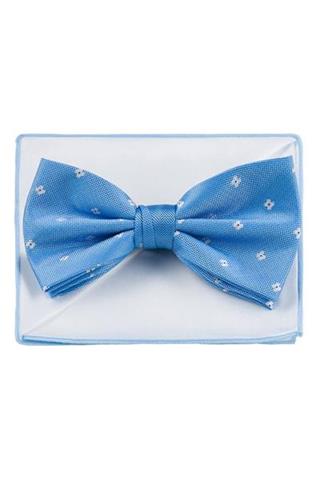 Stylowa błękitna mucha w drobne białe kwiaty 57143 - 20461