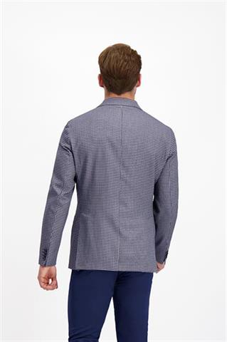 Granatowa marynarka maxi w drobną kratę 45174 - 205391