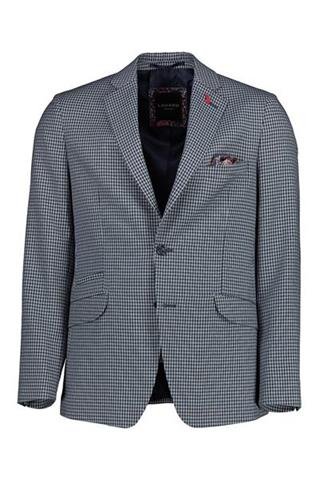 Granatowa marynarka maxi w drobną kratę 45174 - 205411