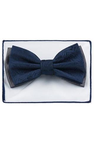 Granatowa mucha z motywem roślinnym 57155 - 20581