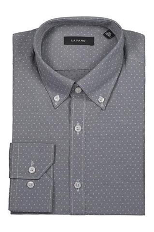 Szara koszula w mikro wzór 92798 - 206981