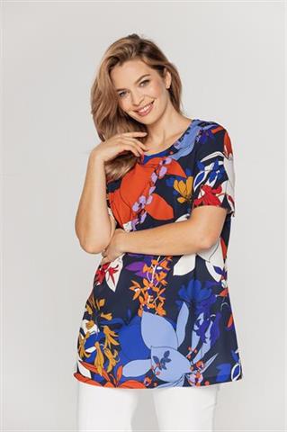 Wzorzysta tunika z krótkim rękawem 58018 - 209791