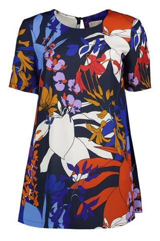 Wzorzysta tunika z krótkim rękawem 58018 - 209821