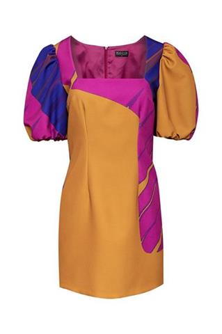 Krótka sukienka z bufiastymi rękawami 58036 - 211041