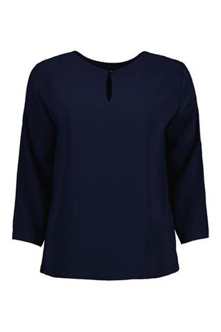 Pudełkowa bluzka damska w odcieniu granatu 58059 - 213621