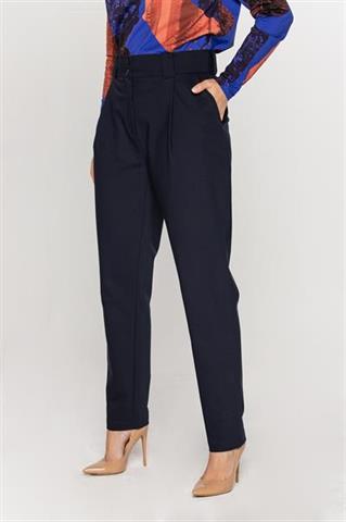 Granatowe spodnie o luźnym kroju 58074 - 214791