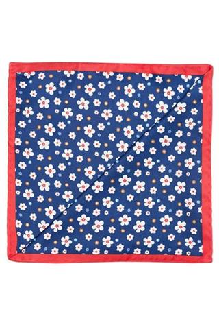 Granatowa poszetka w kwiatowy wzór 57170 - 21671