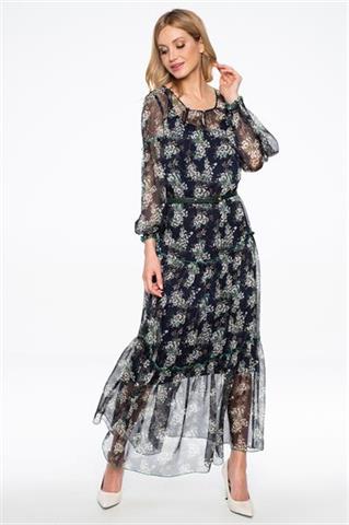 Zwiewna sukienka z falbaną 58092 - 216731