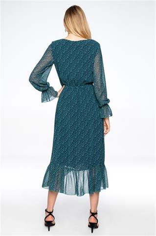 Sukienka midi z kobiecą falbaną 58095 - 216921