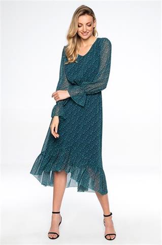 Sukienka midi z kobiecą falbaną 58095 - 216931