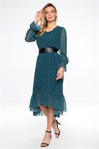 Sukienka midi z kobiecą falbaną 58095 - 216951