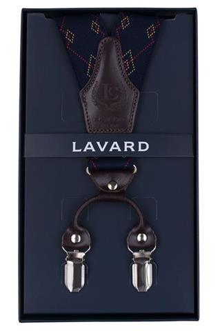 Granatowe szelki męskie w żółte romby 57131 - 21761