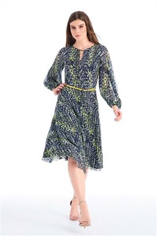 Plisowana sukienka w zwierzęcy deseń 58109 - 217841