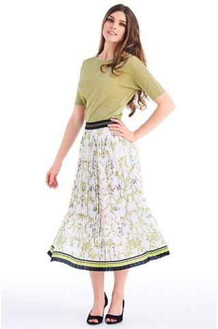 Plisowana spódnica z motywem kwiatowym 58127 - 218941