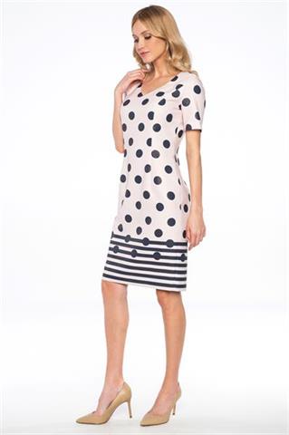 Sukienka o klasycznym kroju w grochy 58131 - 219201