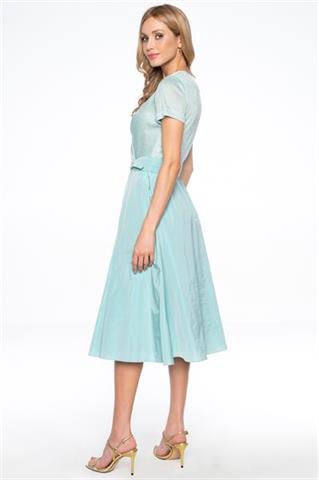 Wizytowa sukienka z łączonych tkanin 58132 - 219241