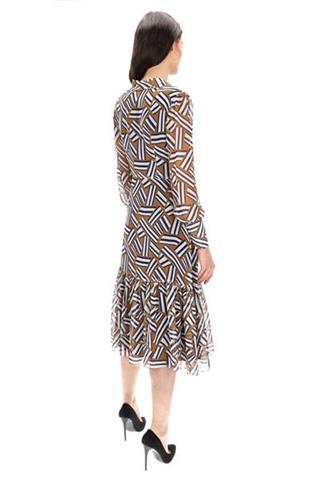 Sukienka midi w geometryczne wzory 58172 - 221591