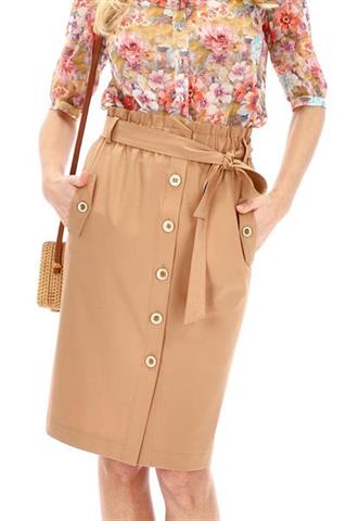 Spódnica z wysokim stanem i wiązaniem w talii 58184 - 222371