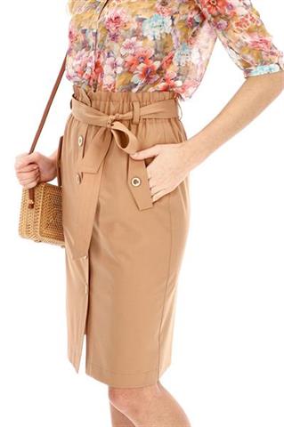 Spódnica z wysokim stanem i wiązaniem w talii 58184 - 222411