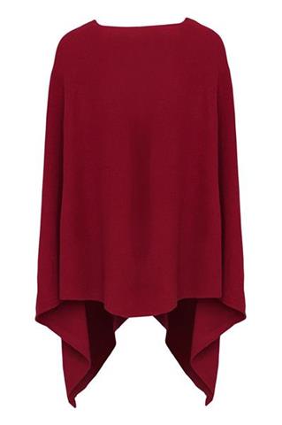 Czerwone poncho damskie 84450 - 22361
