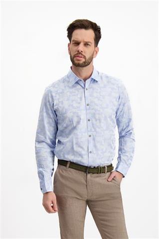Niebieska koszula męska w błękitny wzór moro 92958 - 235161