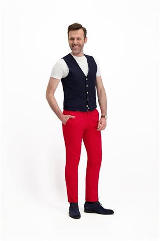 Granatowa kamizelka męska w kratkę 10131 - 238671