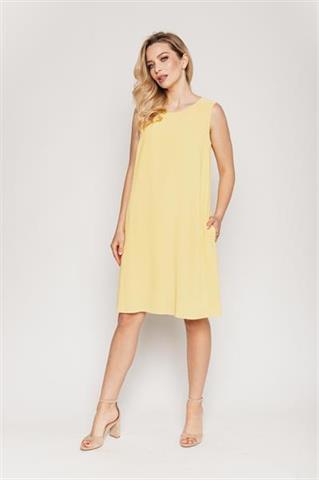 Żółta sukienka trapezowa 58221 - 240881
