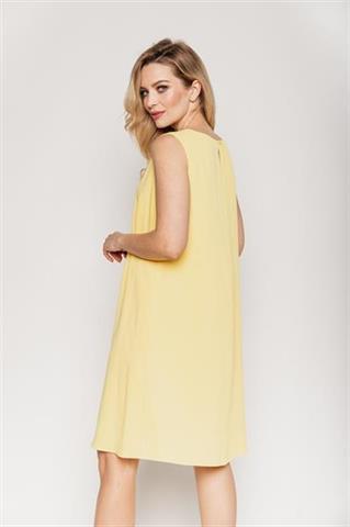 Żółta sukienka trapezowa 58221 - 240891