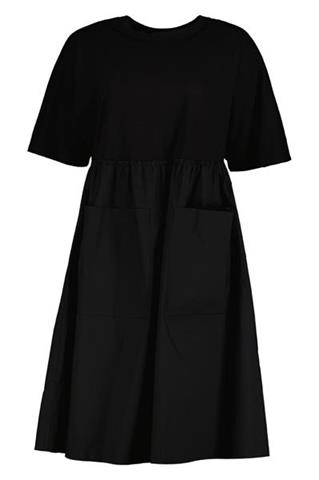 Luźna sukienka z łączonych tkanin 58209 - 241071