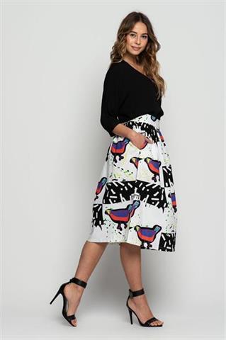 Spódnica midi z marszczeniem w talii 58225 - 241511