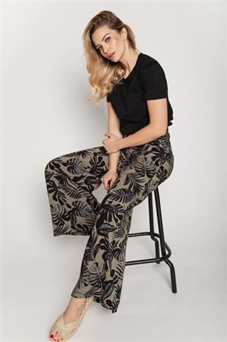 Szerokie spodnie damskie w kwiatowy wzór 58230 - 241901