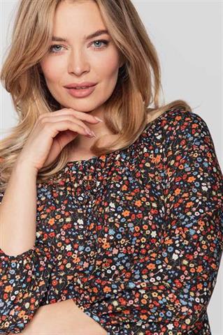 Luźna sukienka w drobne kwiatki 58208 - 242511