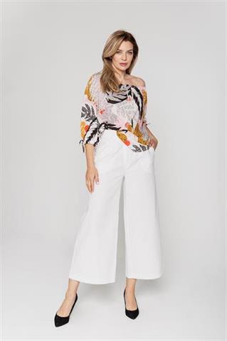Lniane spodnie typu culotte 58236 - 242671