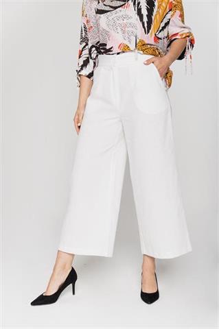 Lniane spodnie typu culotte 58236 - 242681