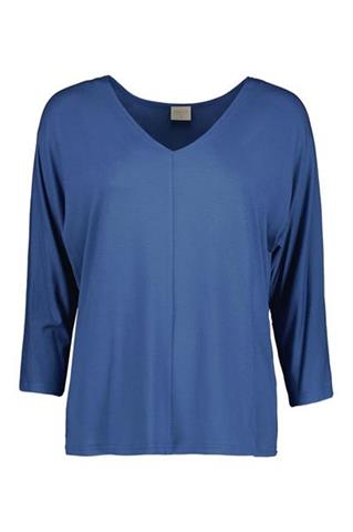 Niebieska bluzka damska o kroju nietoperza 58211 - 243381