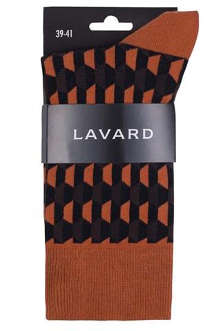 Pomarańczowe skarpety w geometryczny wzór 72850 - 24351