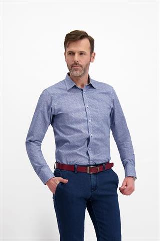 Niebieska koszula w mikro wzór 93061 - 244581